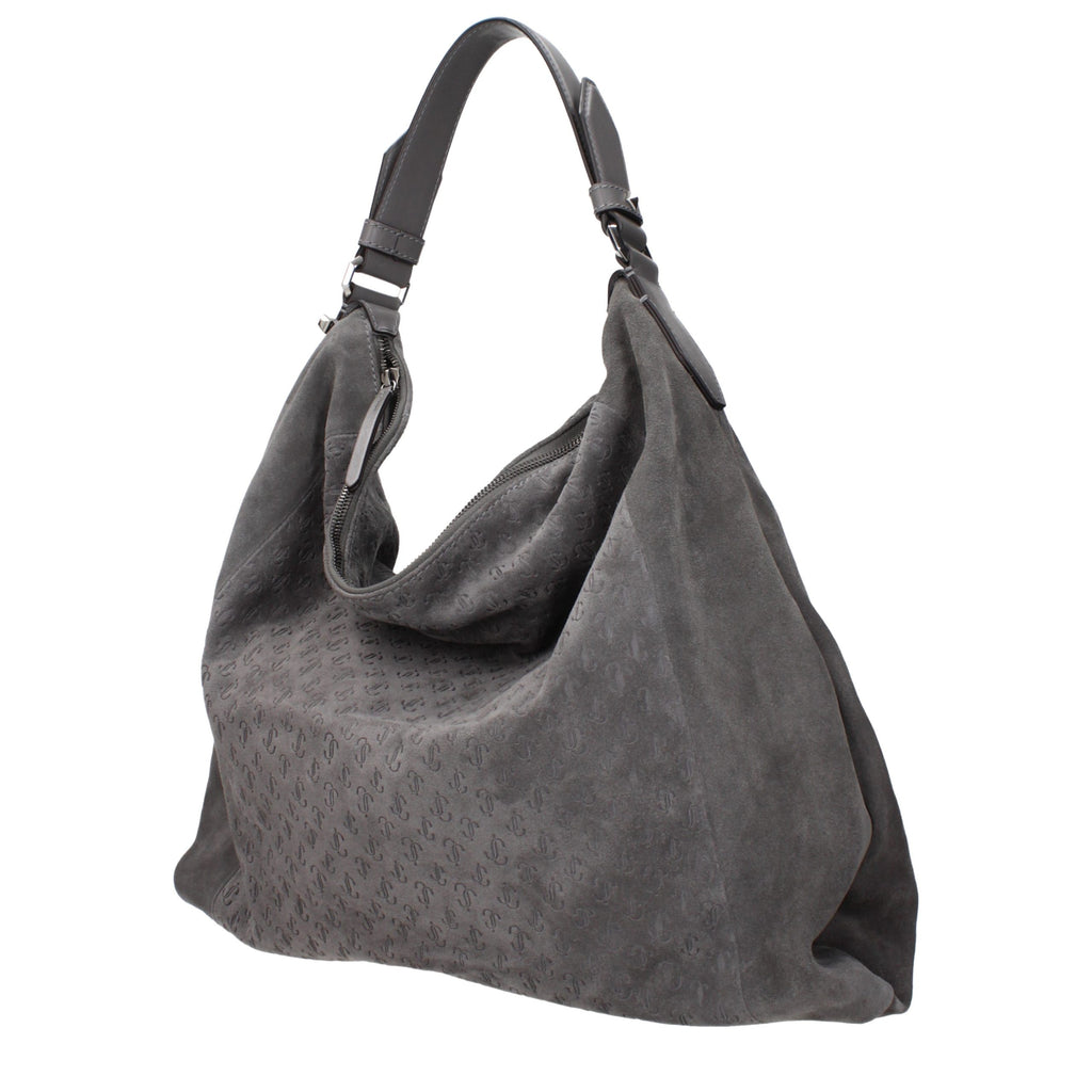 Graue Leder Schultertasche