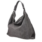 Graue Leder Schultertasche