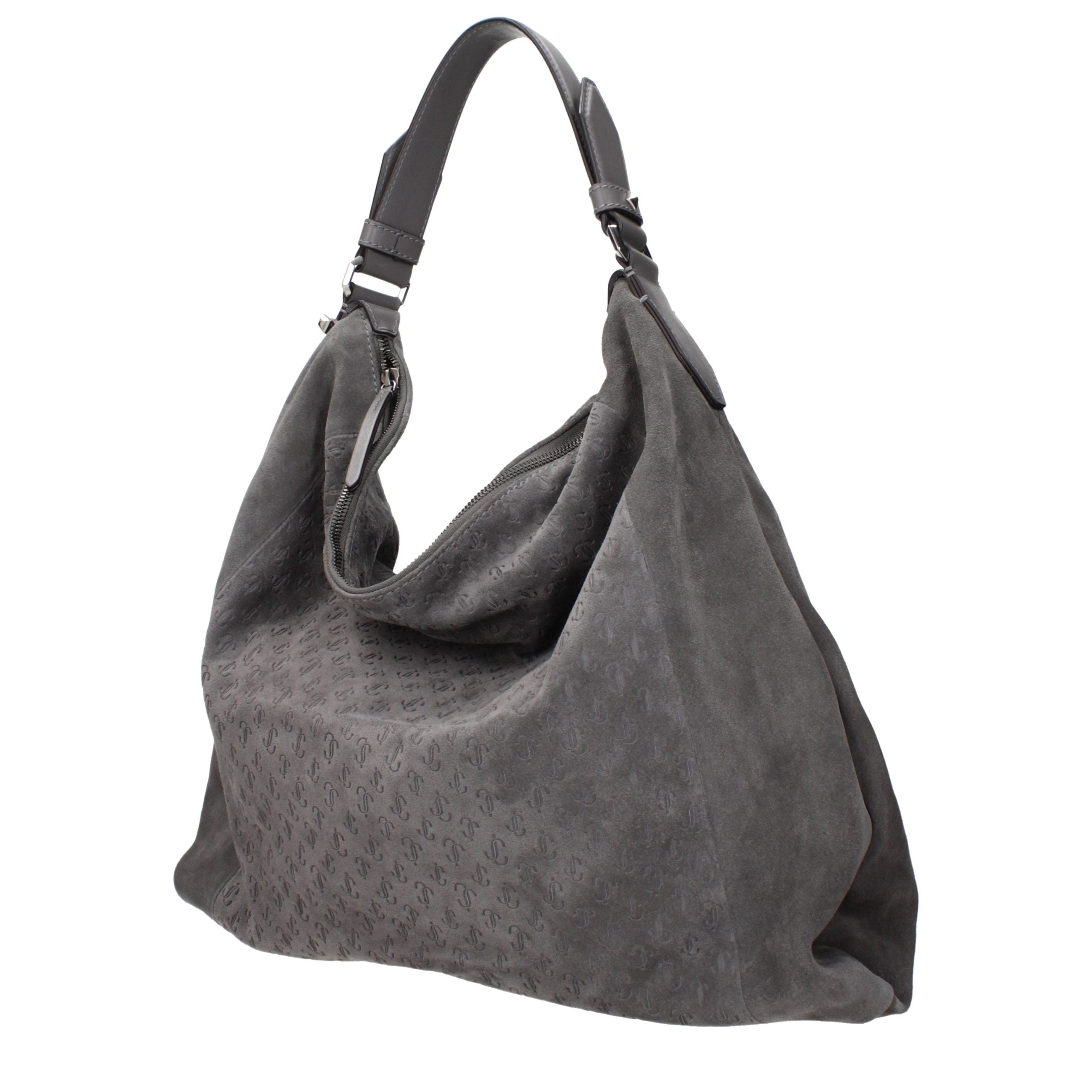 Graue Leder Schultertasche