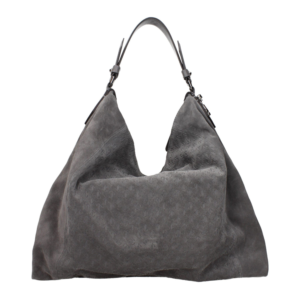 Graue Leder Schultertasche