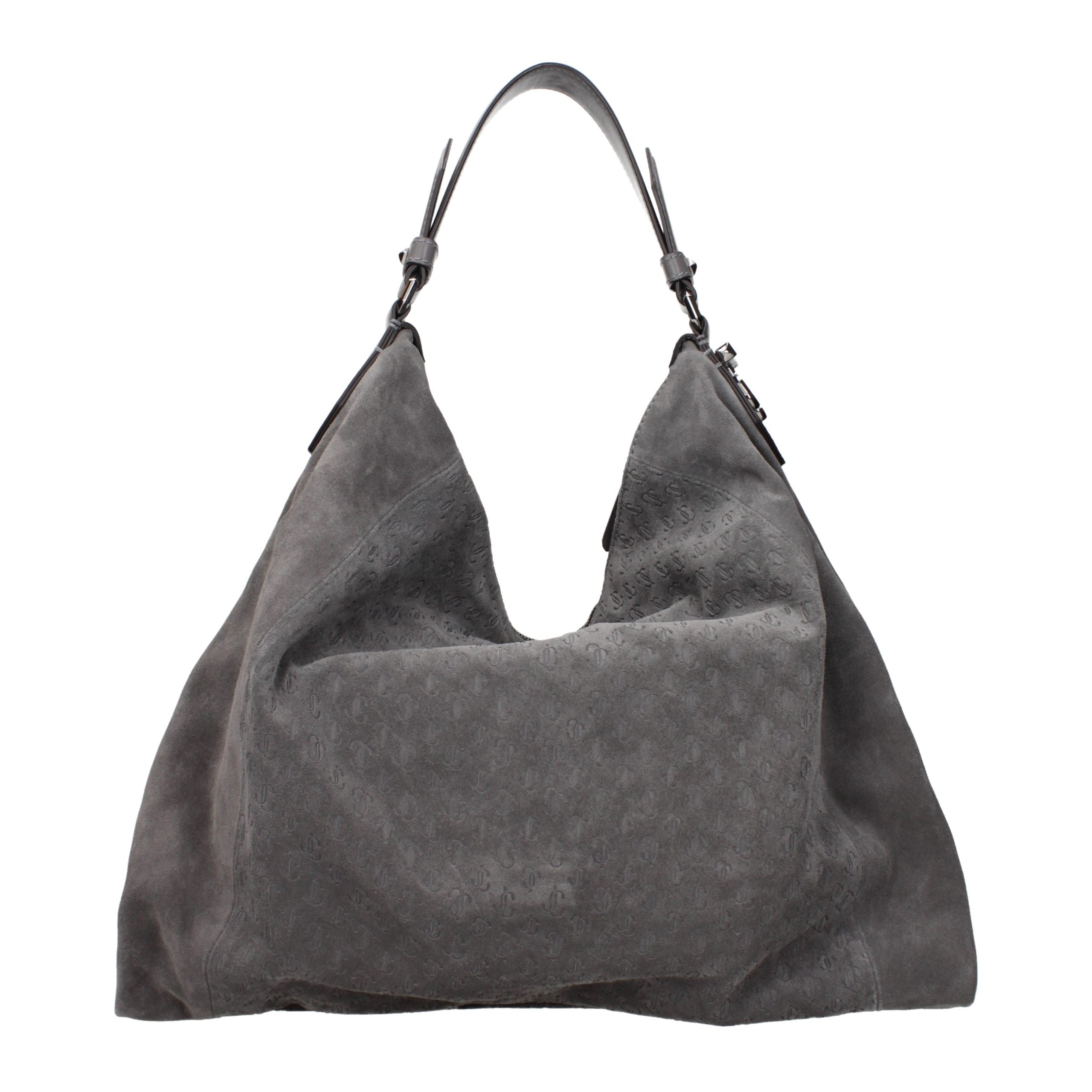 Graue Leder Schultertasche