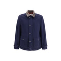 Blaue Jacke aus Wolle Oves Aries in voller Länge