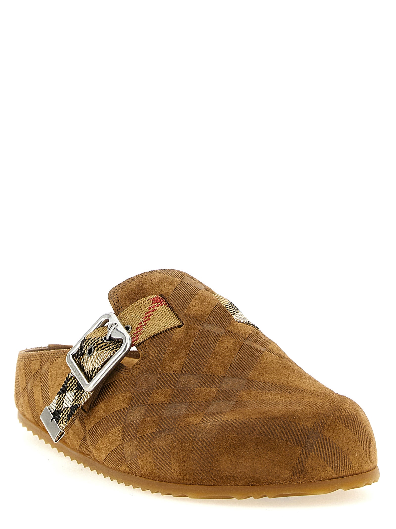 Braune Leder-Clogs