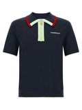 Blaues Woll-Poloshirt
