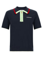 Blaues Woll-Poloshirt