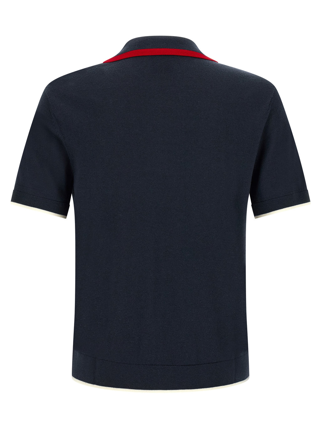 Blaues Woll-Poloshirt