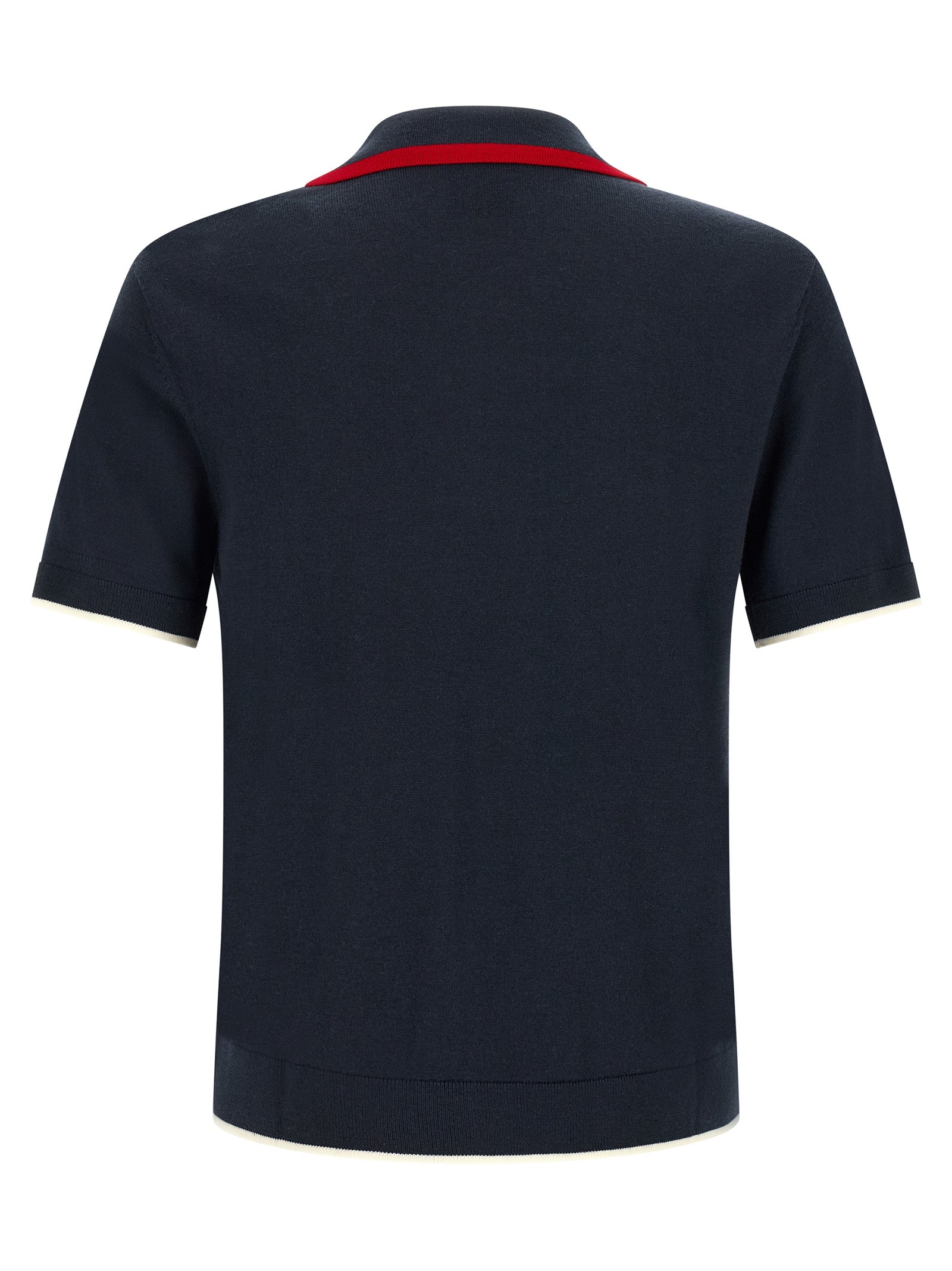 Blaues Woll-Poloshirt