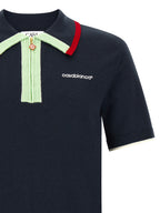 Blaues Woll-Poloshirt