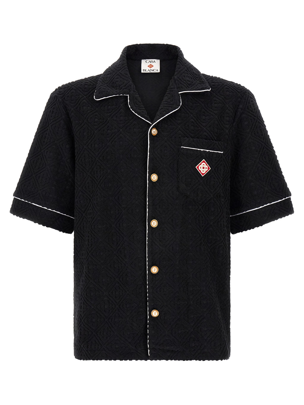 Schwarzes Baumwollhemd mit Muster