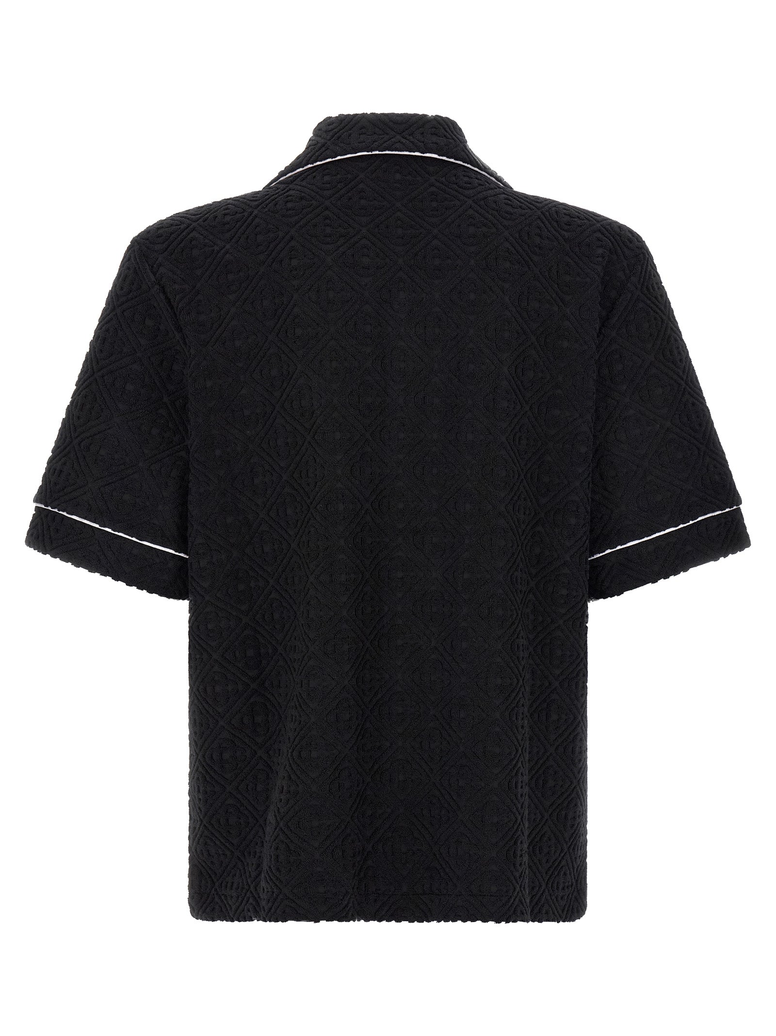 Schwarzes Baumwollhemd mit Muster