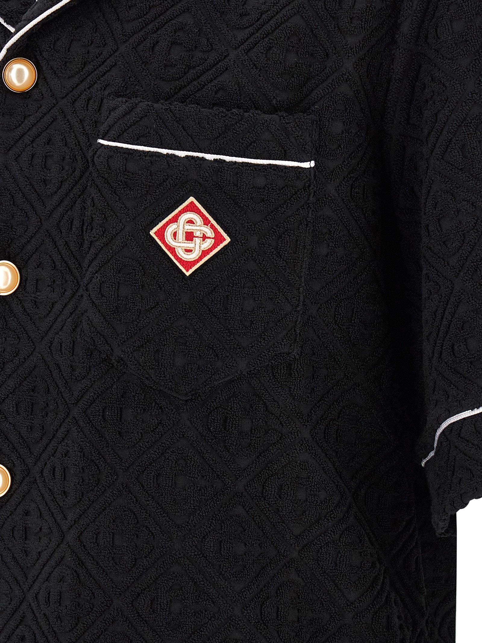 Schwarzes Baumwollhemd mit Muster