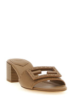 Beige Kalbsleder Sandalen