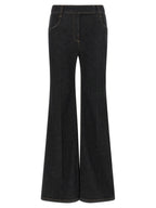 Blaue Baumwoll-Jeans mit ausgestelltem Bein