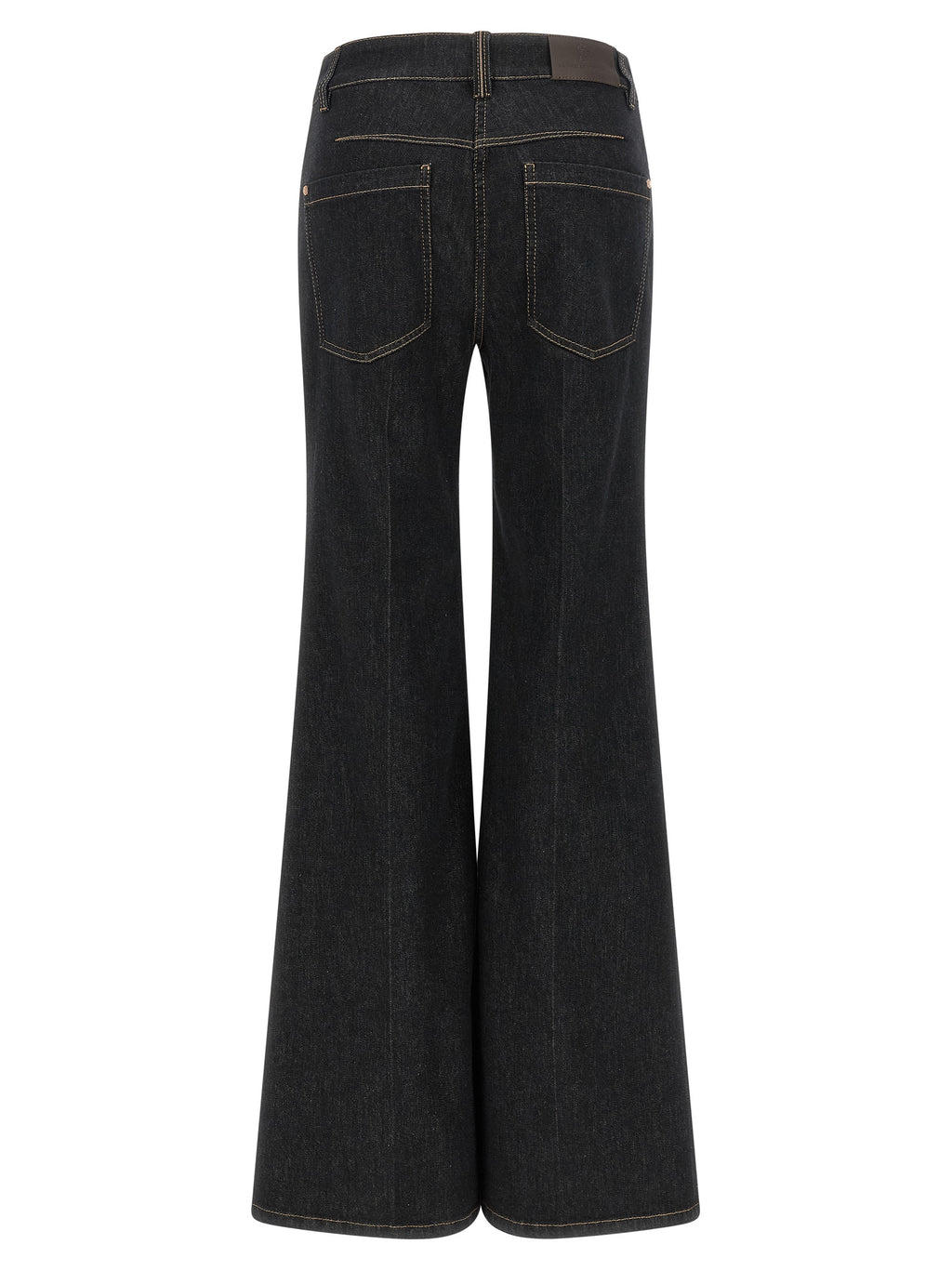 Blaue Baumwoll-Jeans mit ausgestelltem Bein