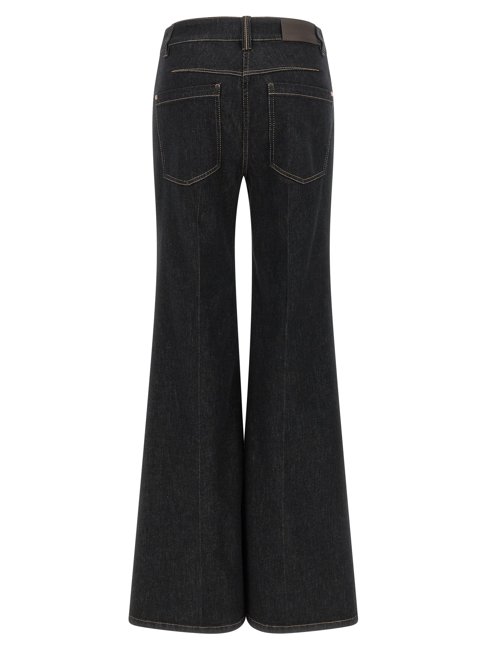 Blaue Baumwoll-Jeans mit ausgestelltem Bein