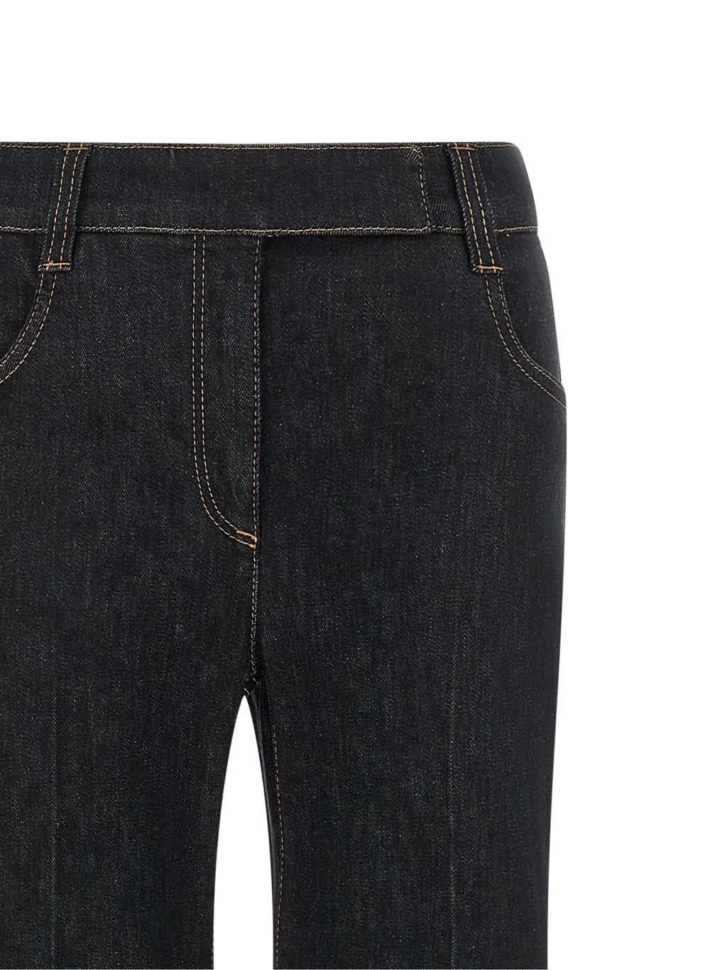 Blaue Baumwoll-Jeans mit ausgestelltem Bein