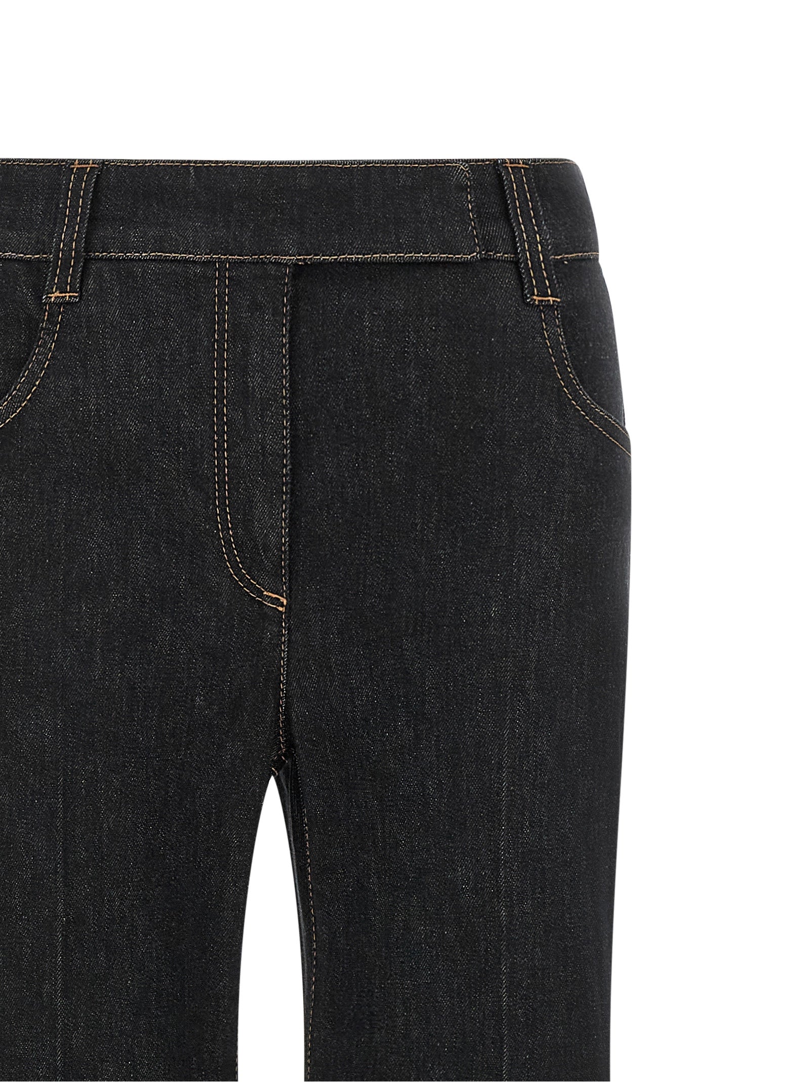 Blaue Baumwoll-Jeans mit ausgestelltem Bein