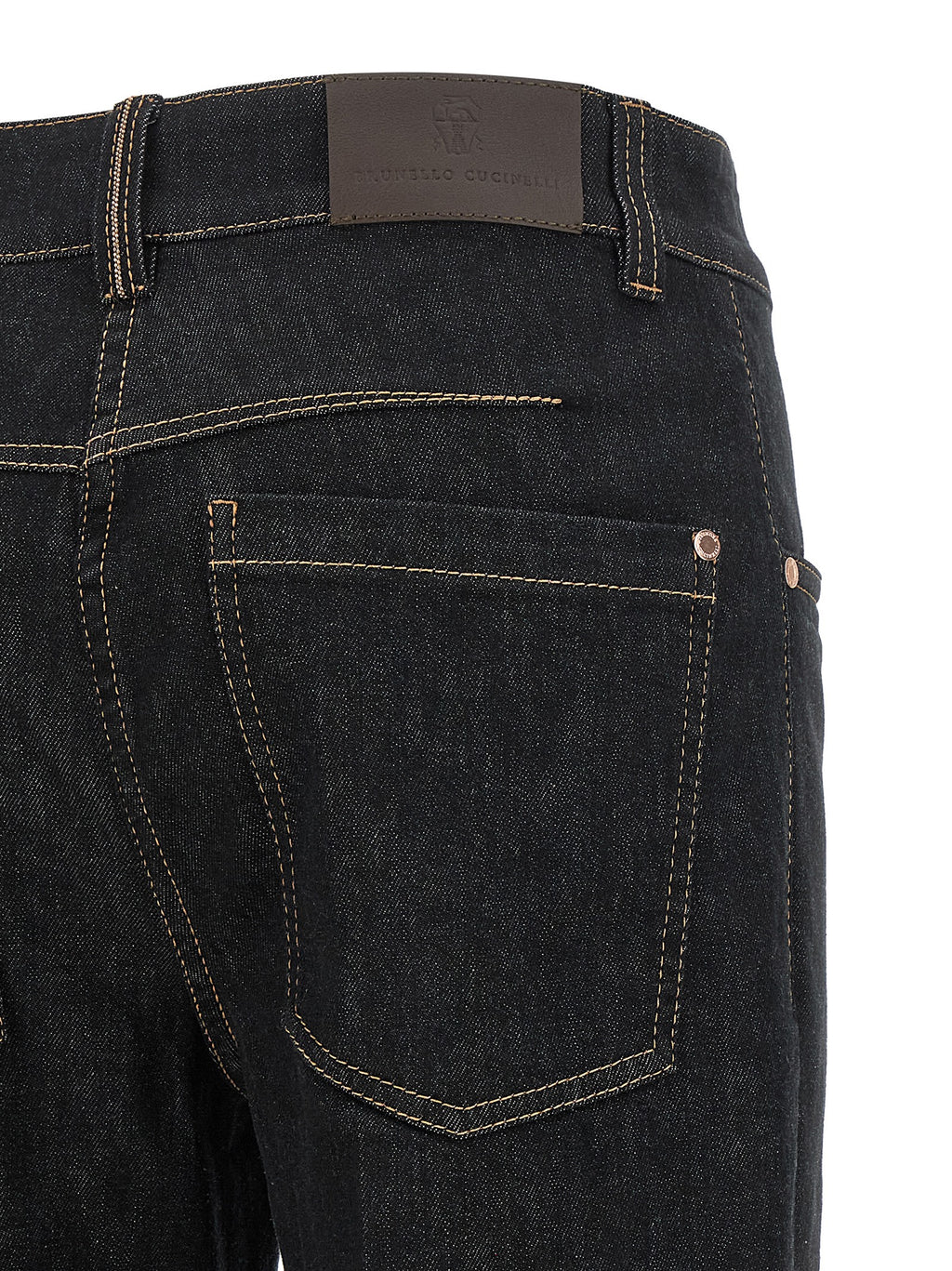 Blaue Baumwoll-Jeans mit ausgestelltem Bein