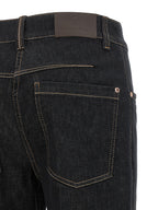 Blaue Baumwoll-Jeans mit ausgestelltem Bein