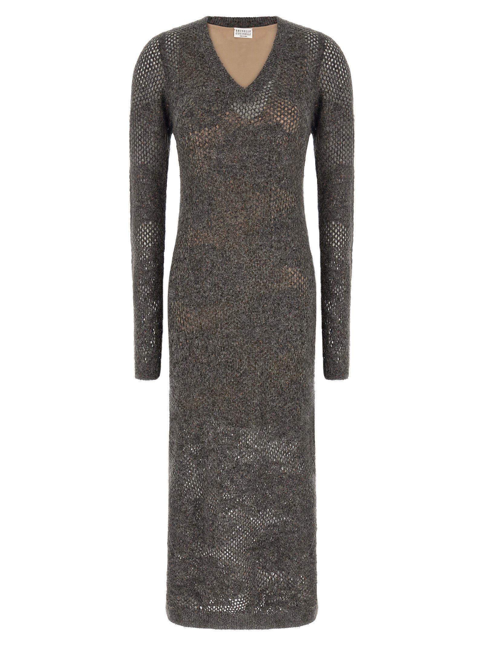 Graues Nylon-Abendkleid