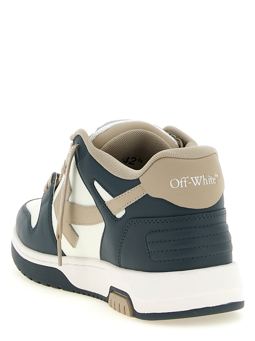 Weiß-blaue Sneaker mit Pfeilmuster