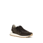 Braune Wildleder-Sneaker mit niedrigem Schaft