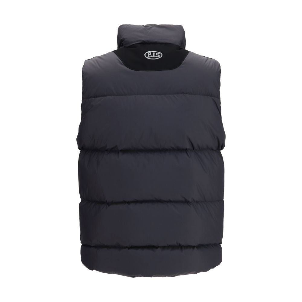 Schwarze ärmellose Jacke aus Polyamid