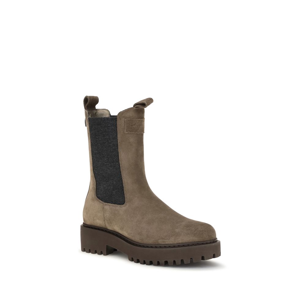 Braune Ankle Boots aus Kalbsleder Bos Taurus