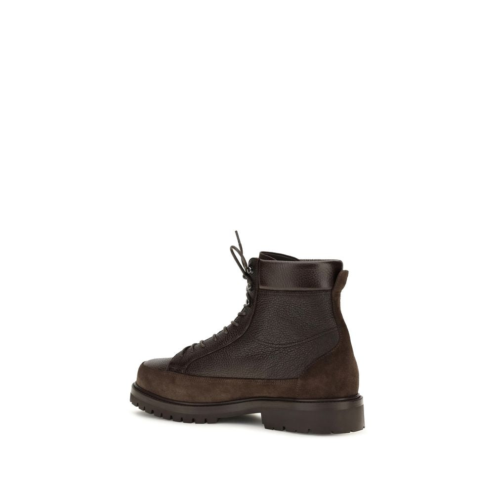 Braune Schnürstiefel aus Hirschleder