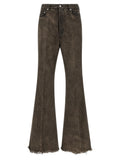 Graue Bootcut-Jeans aus Baumwolle