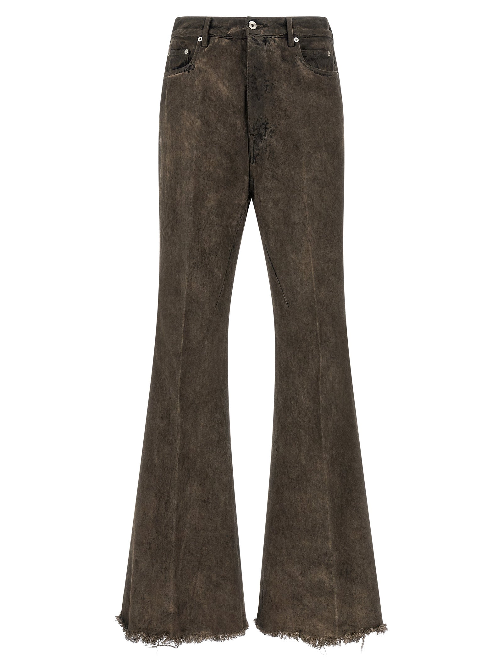 Graue Bootcut-Jeans aus Baumwolle