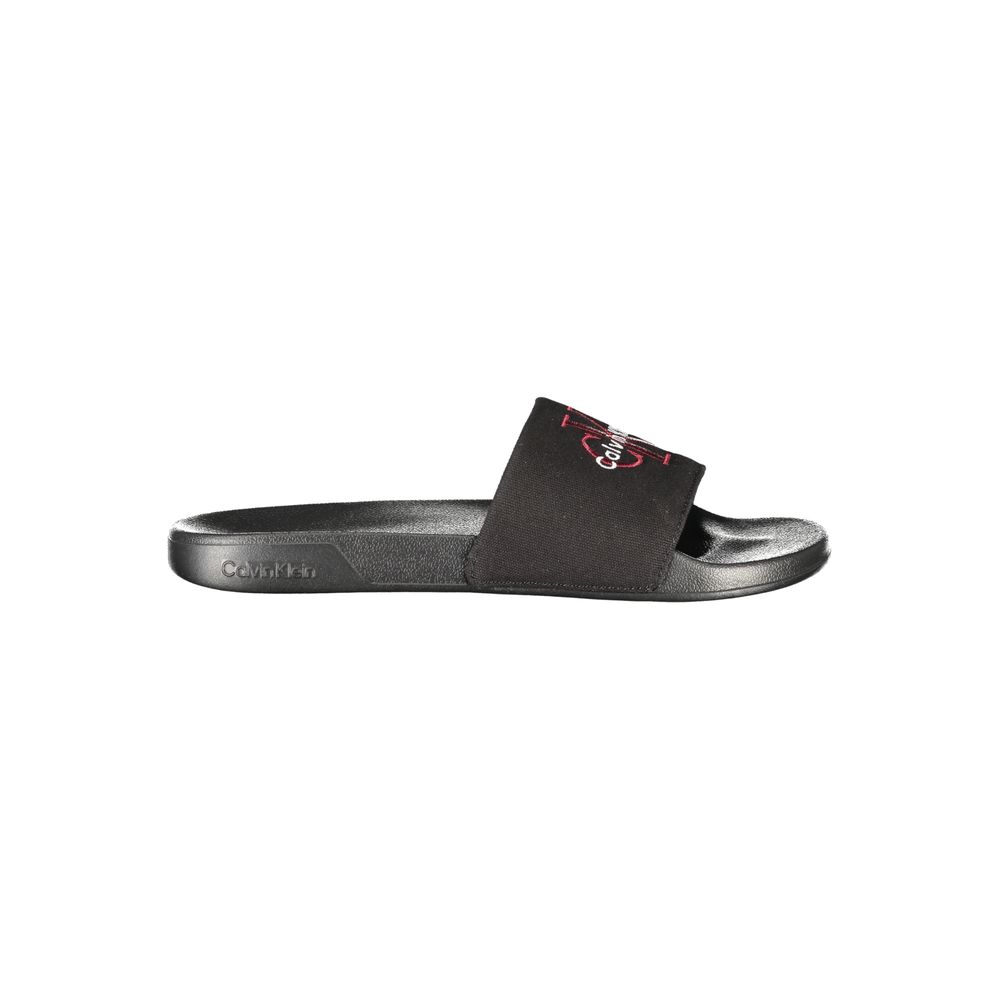 Schwarze Herren-Slipper aus Polyester