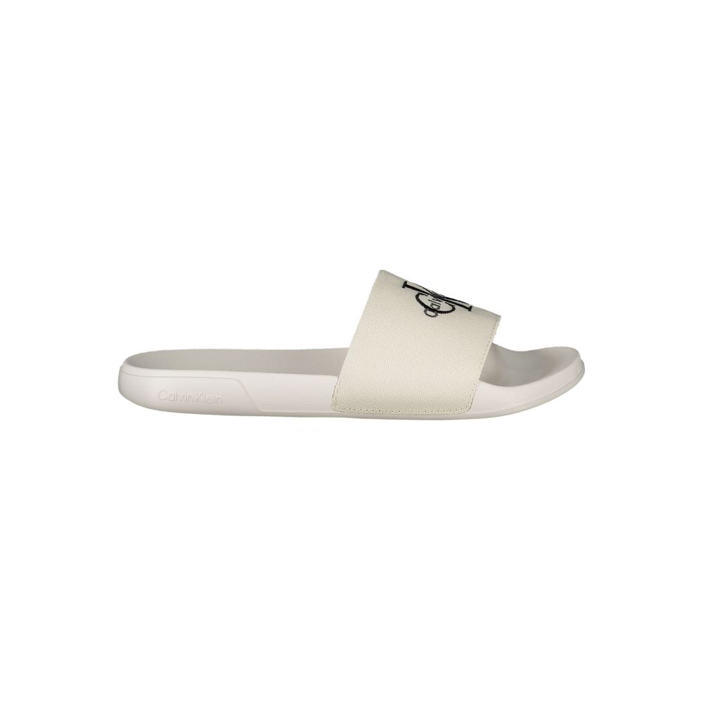 Weiße Damen-Slipper aus Polyester