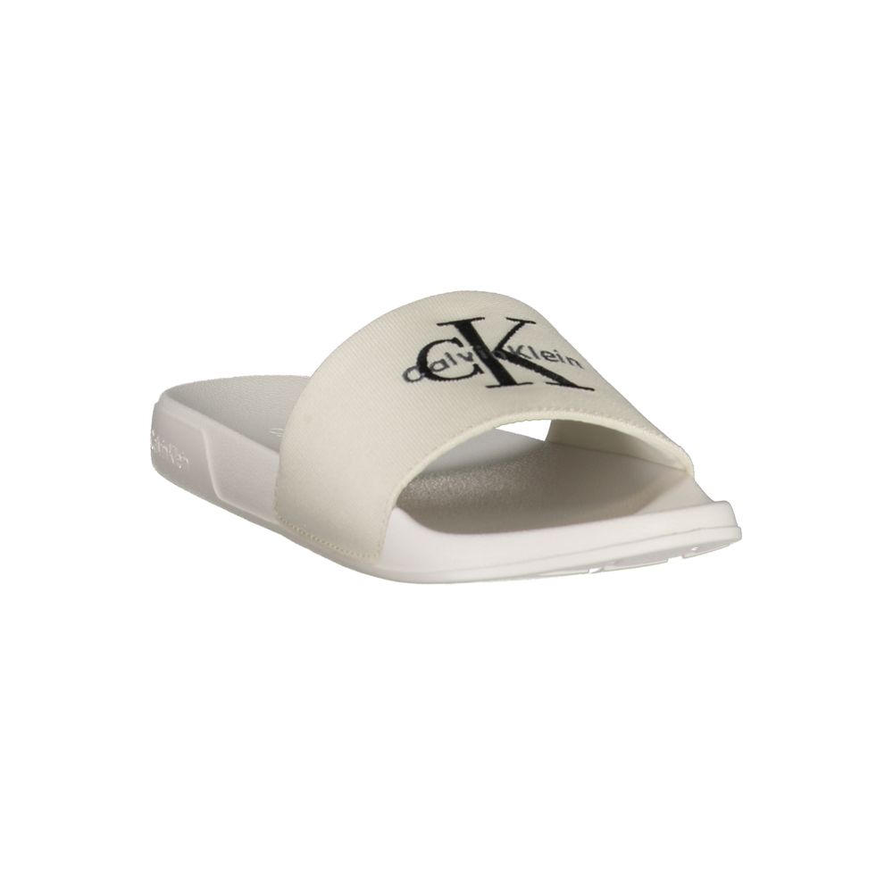 Weiße Damen-Slipper aus Polyester