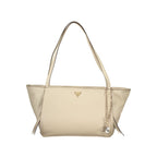Beige Polyurethane Damen Handtasche