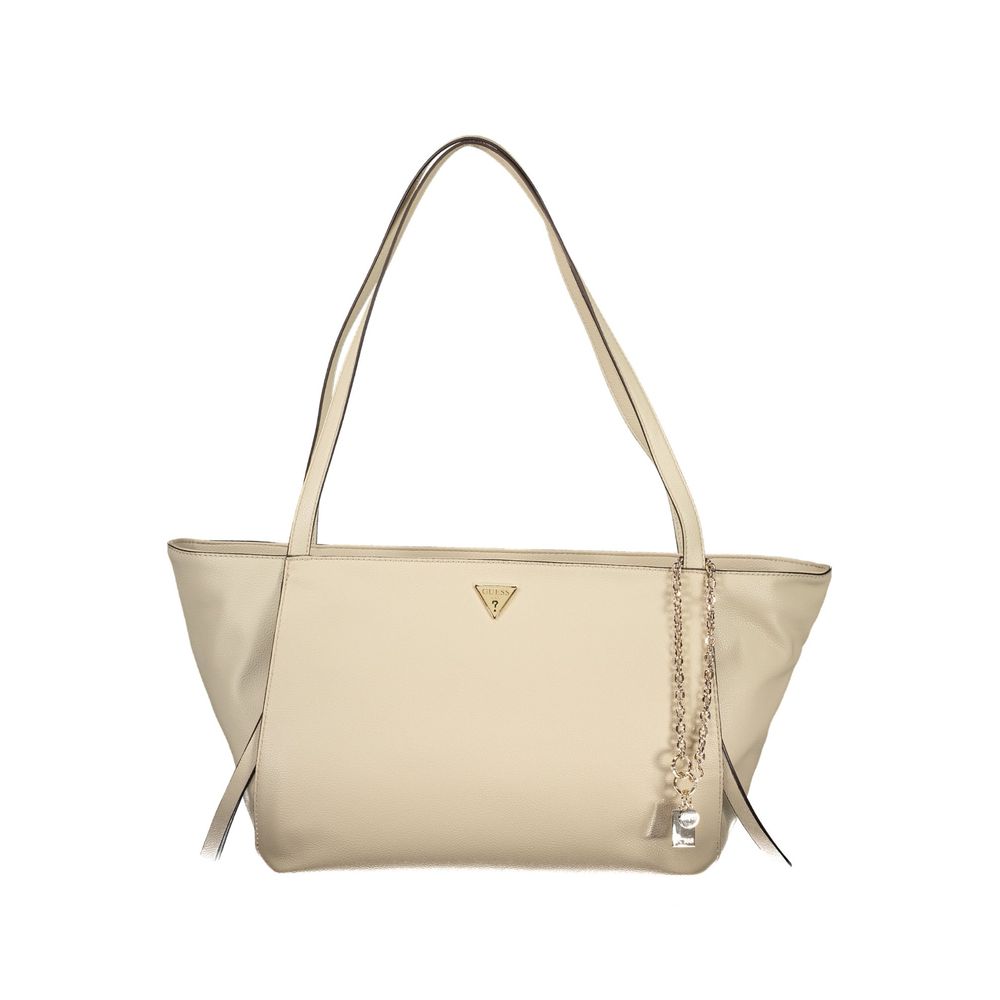 Beige Polyurethane Damen Handtasche