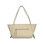 Beige Polyurethane Damen Handtasche
