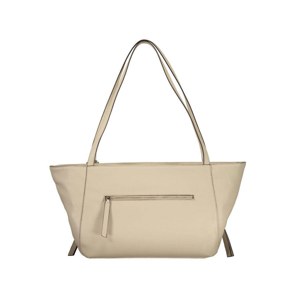 Beige Polyurethane Damen Handtasche