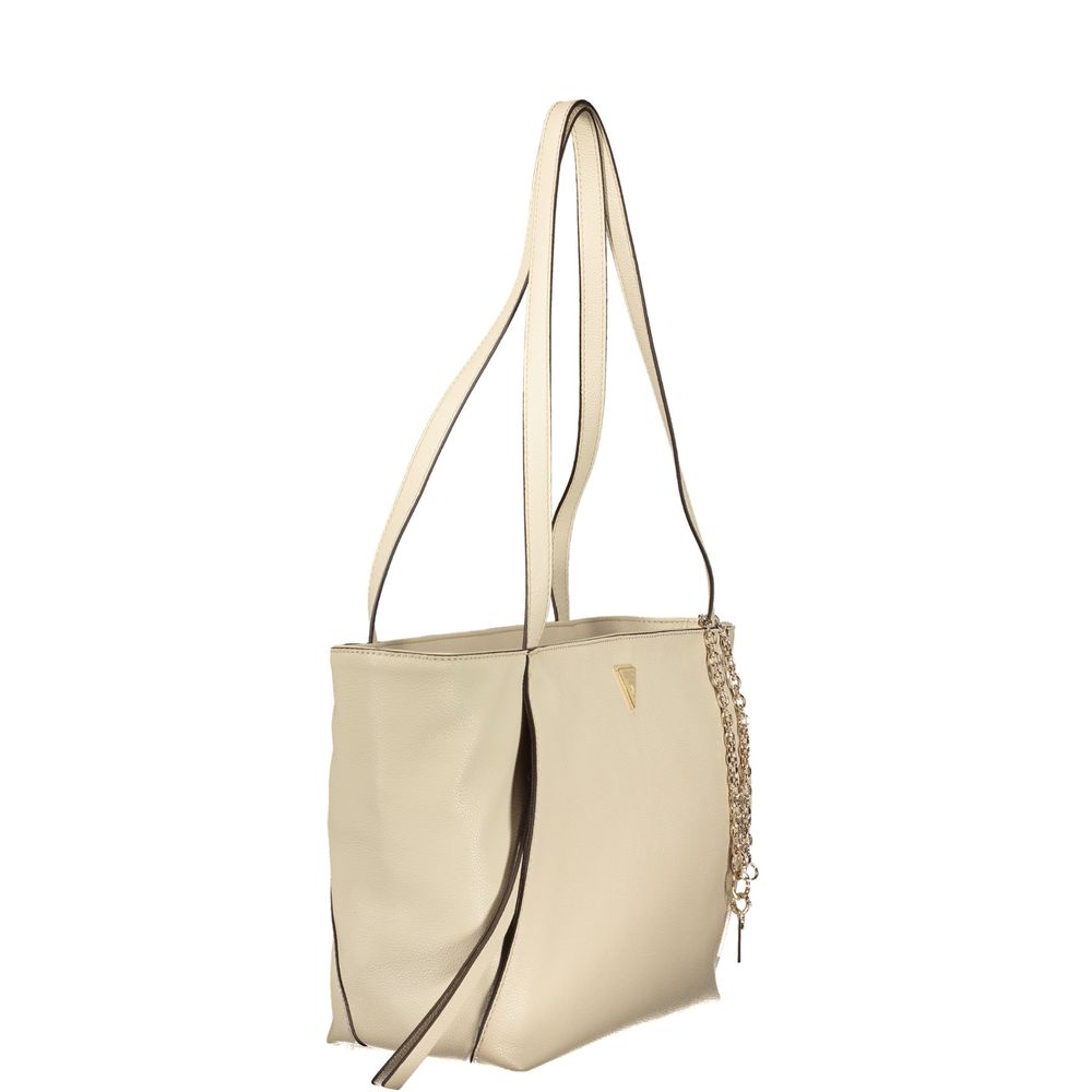 Beige Polyurethane Damen Handtasche
