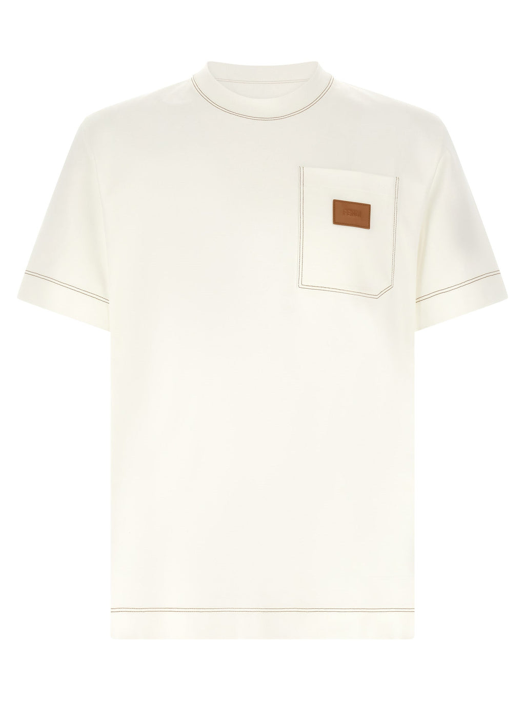 Weißes Baumwoll-T-Shirt Fendi
