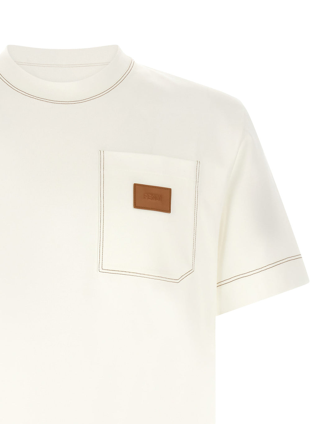 Weißes Baumwoll-T-Shirt Fendi