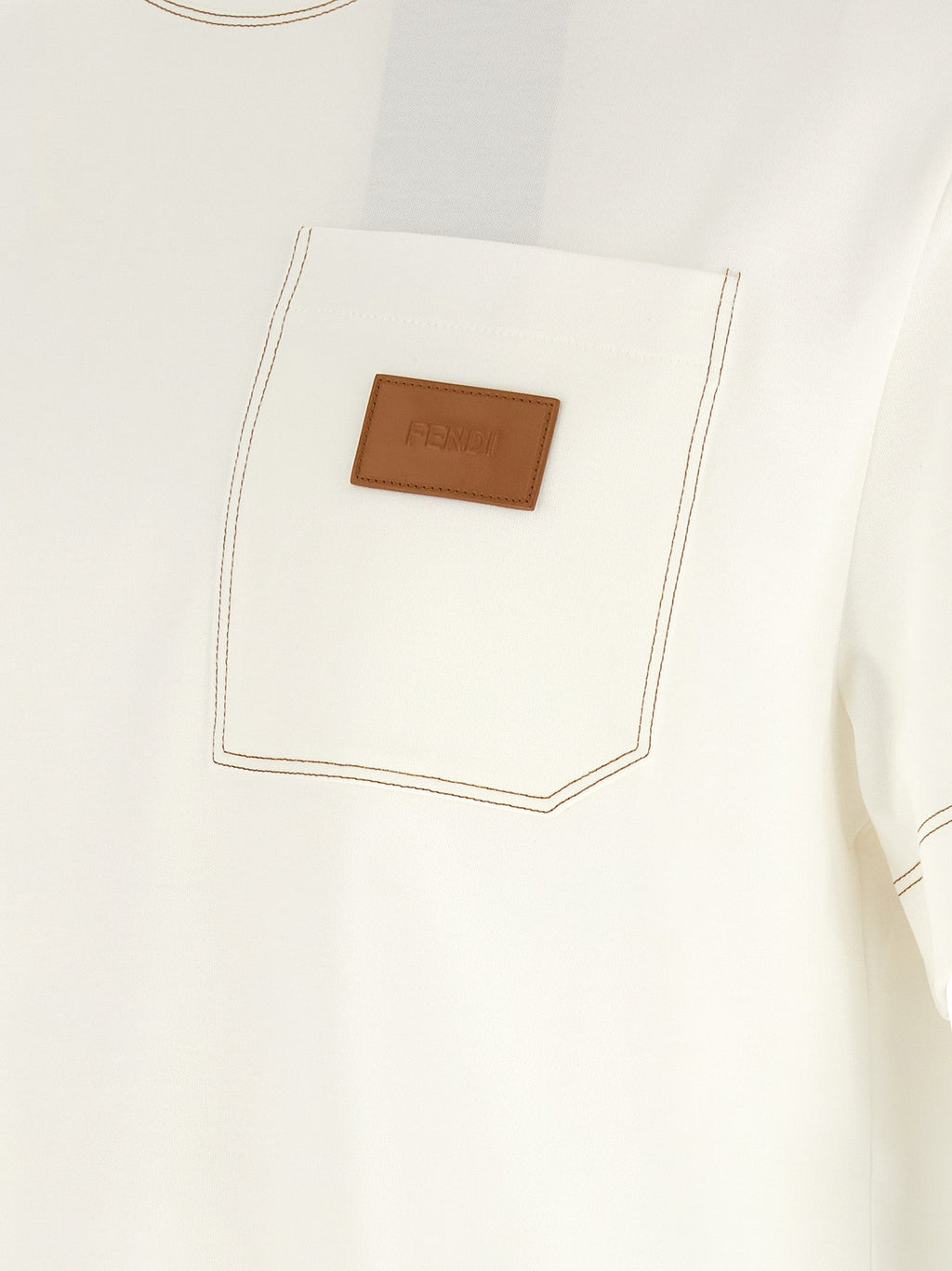 Weißes Baumwoll-T-Shirt Fendi