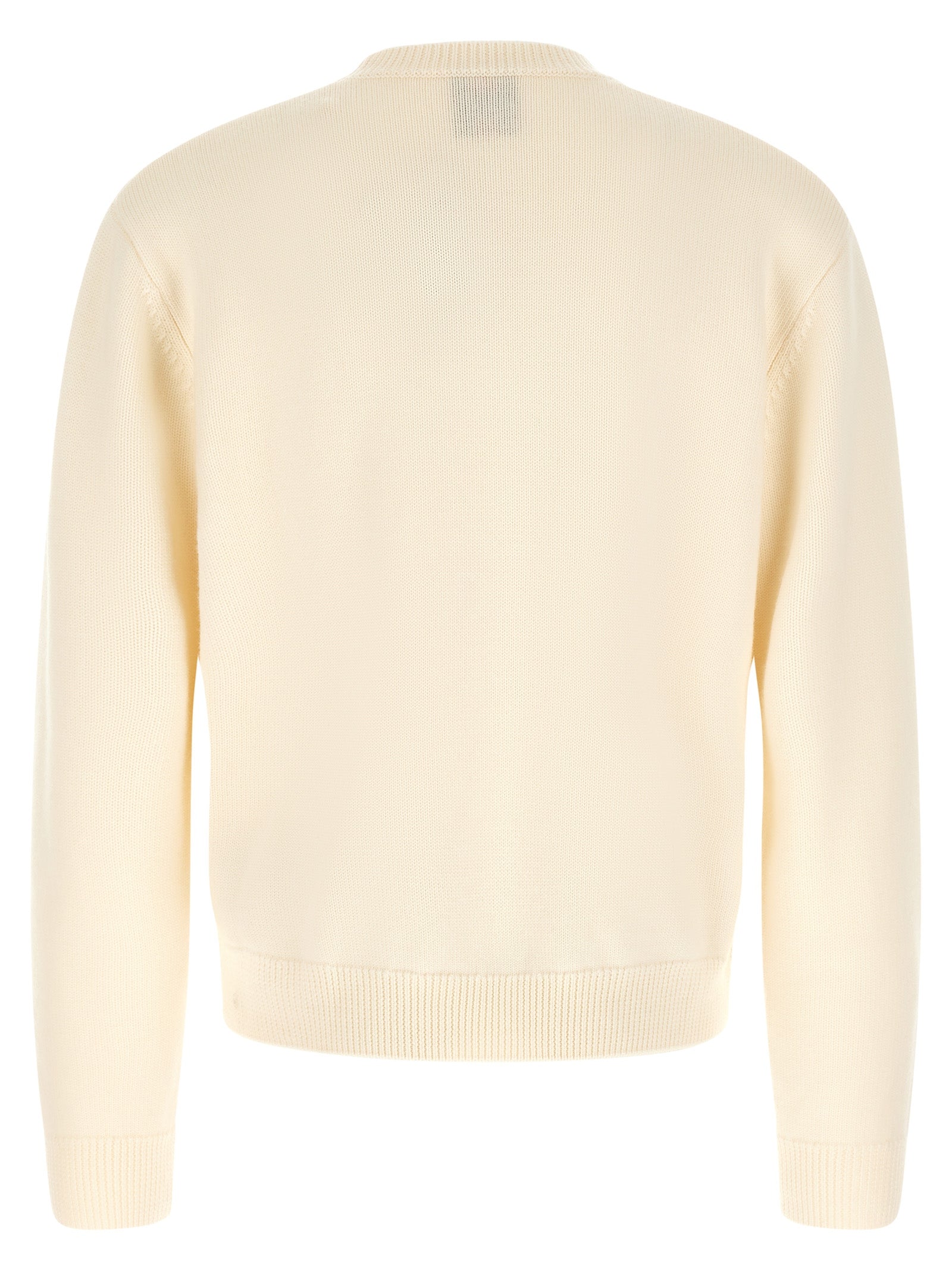 Weiße Wollstrickjacke