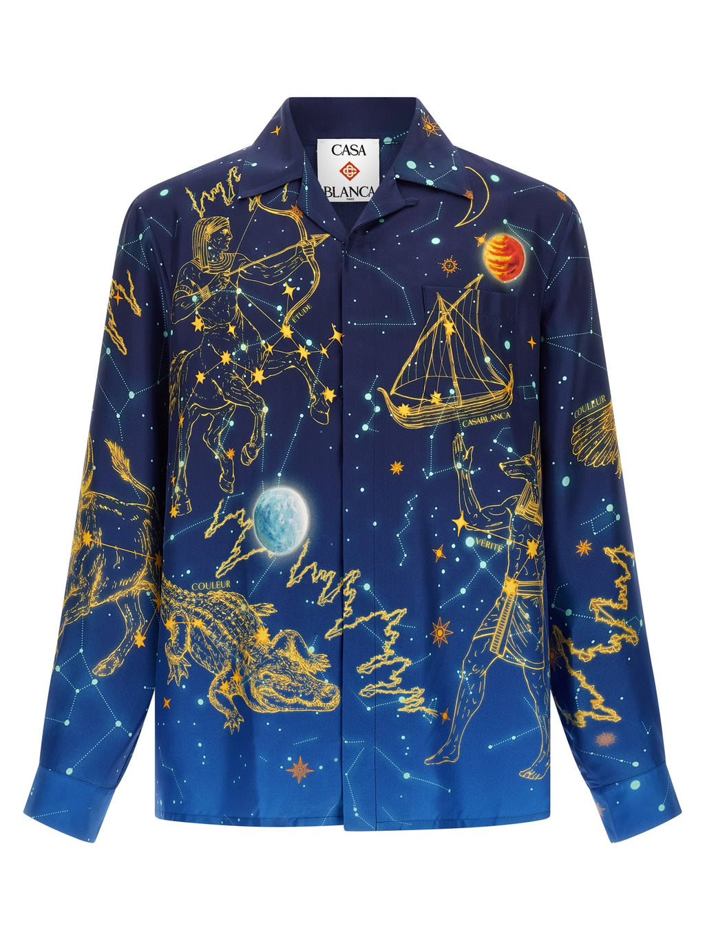 Blaue Seidenbluse