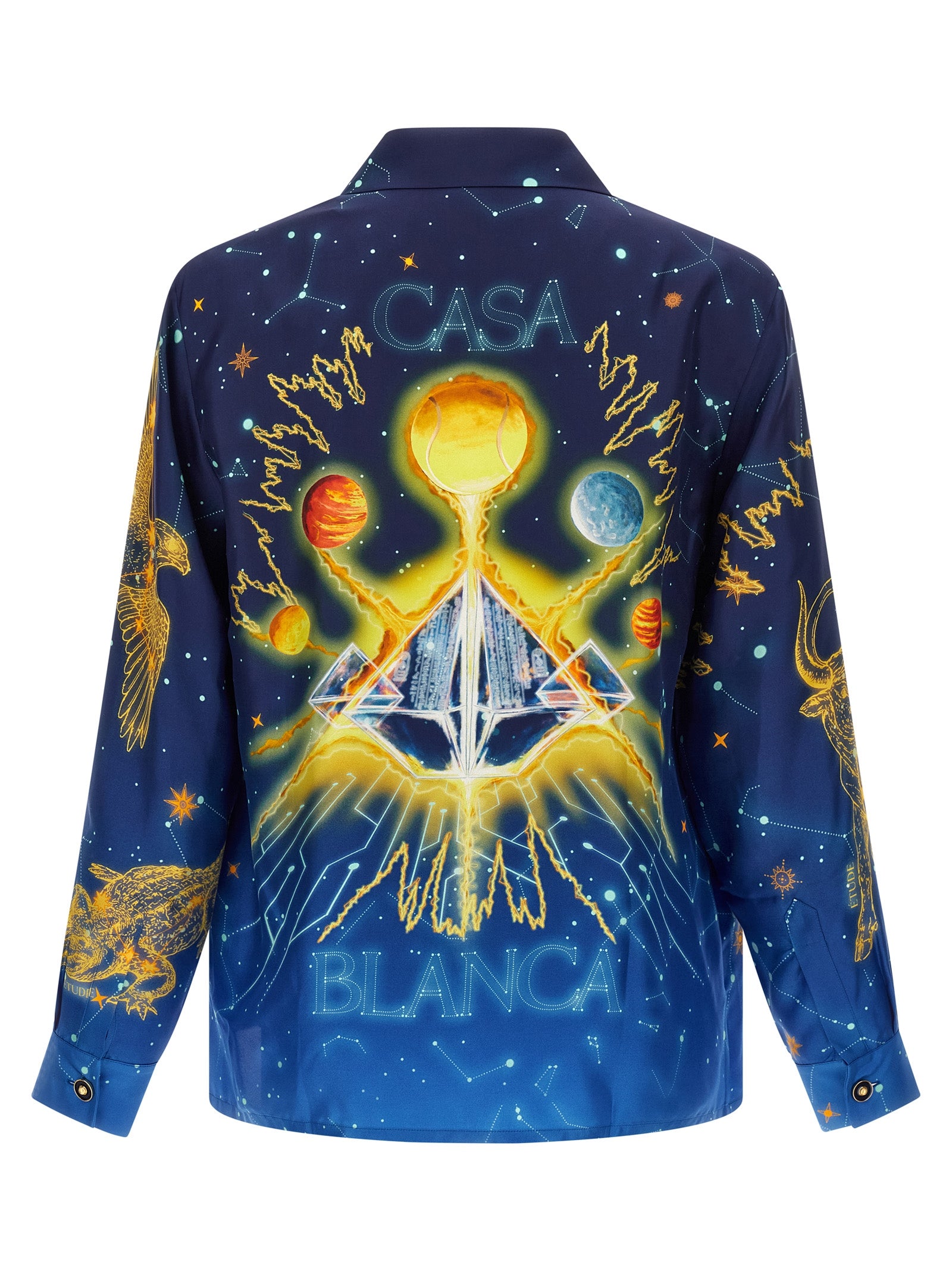 Blaue Seidenbluse