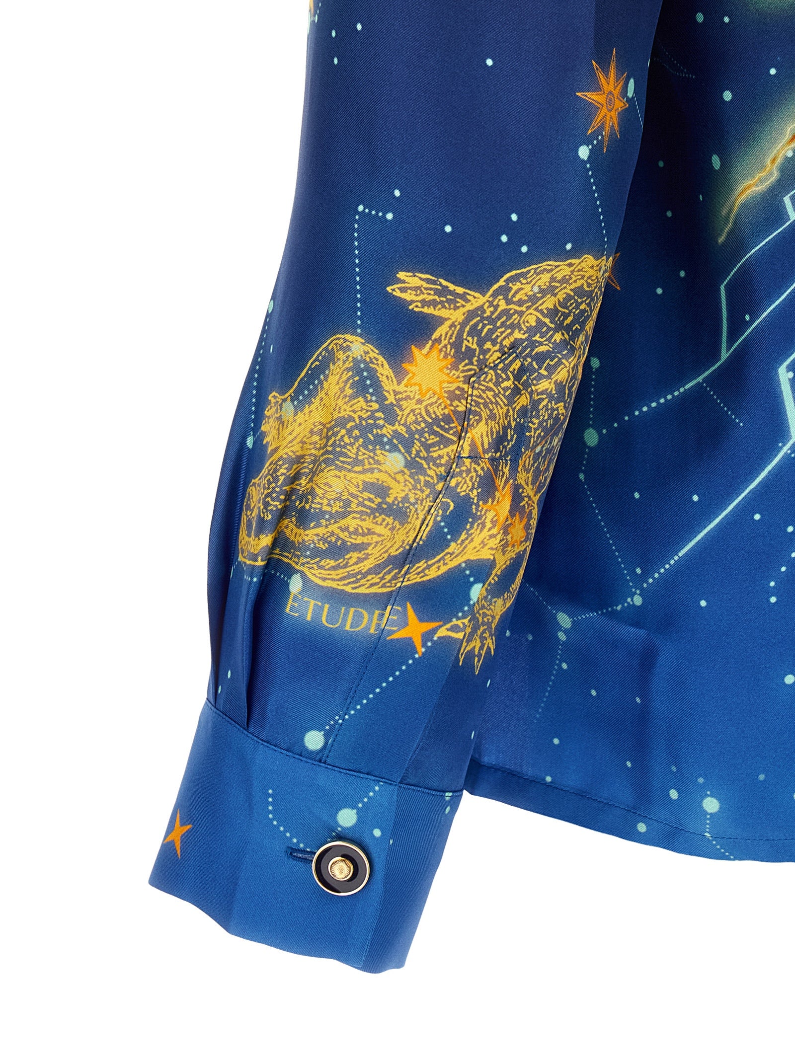 Blaue Seidenbluse