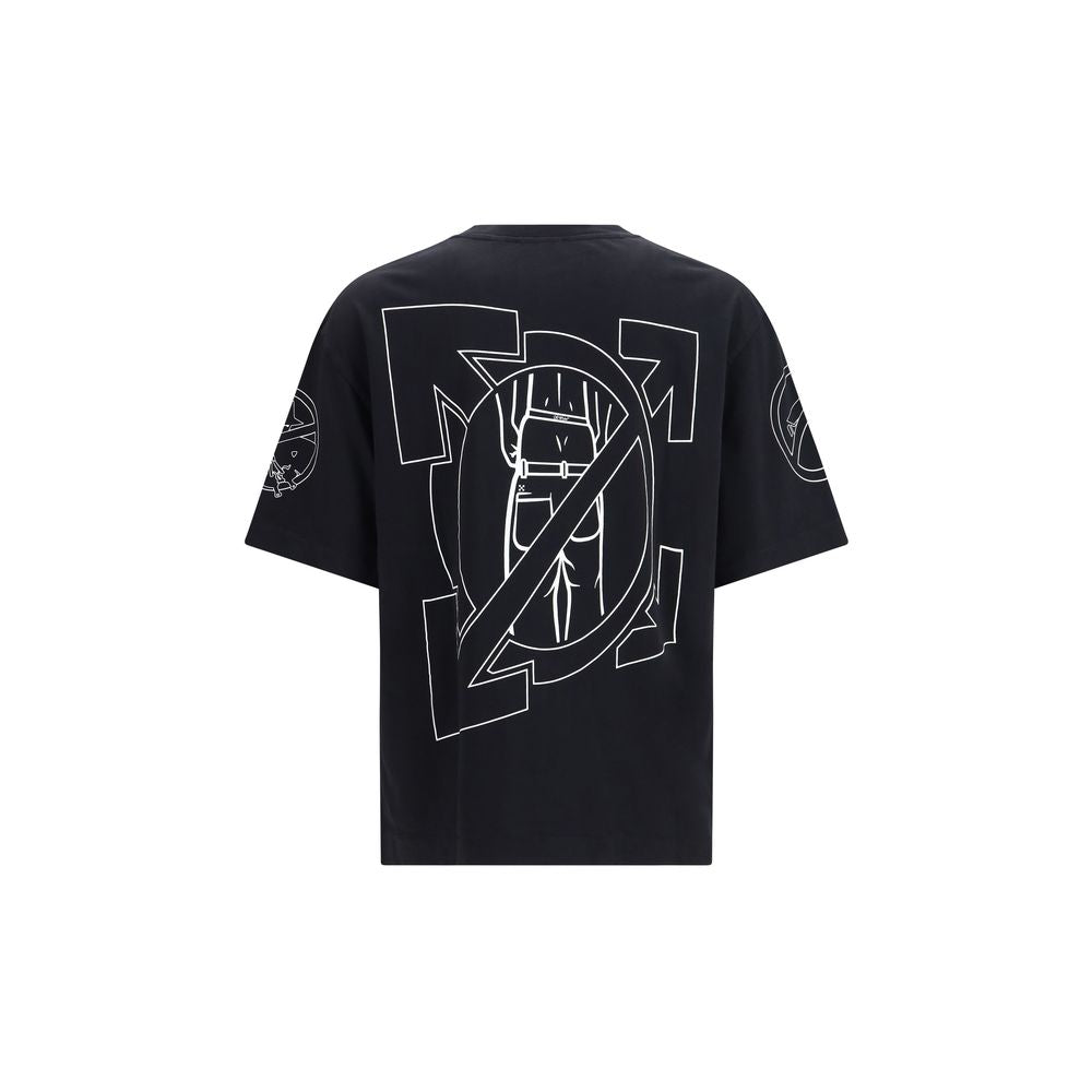Schwarzes Baumwoll-T-Shirt