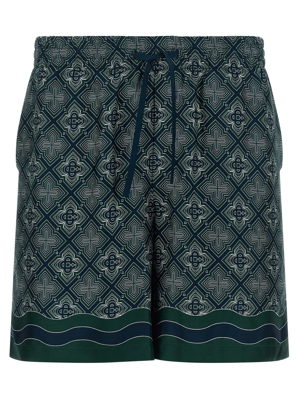 Mehrfarbige Cargo-Shorts aus Seide