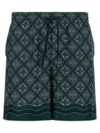 Mehrfarbige Cargo-Shorts aus Seide