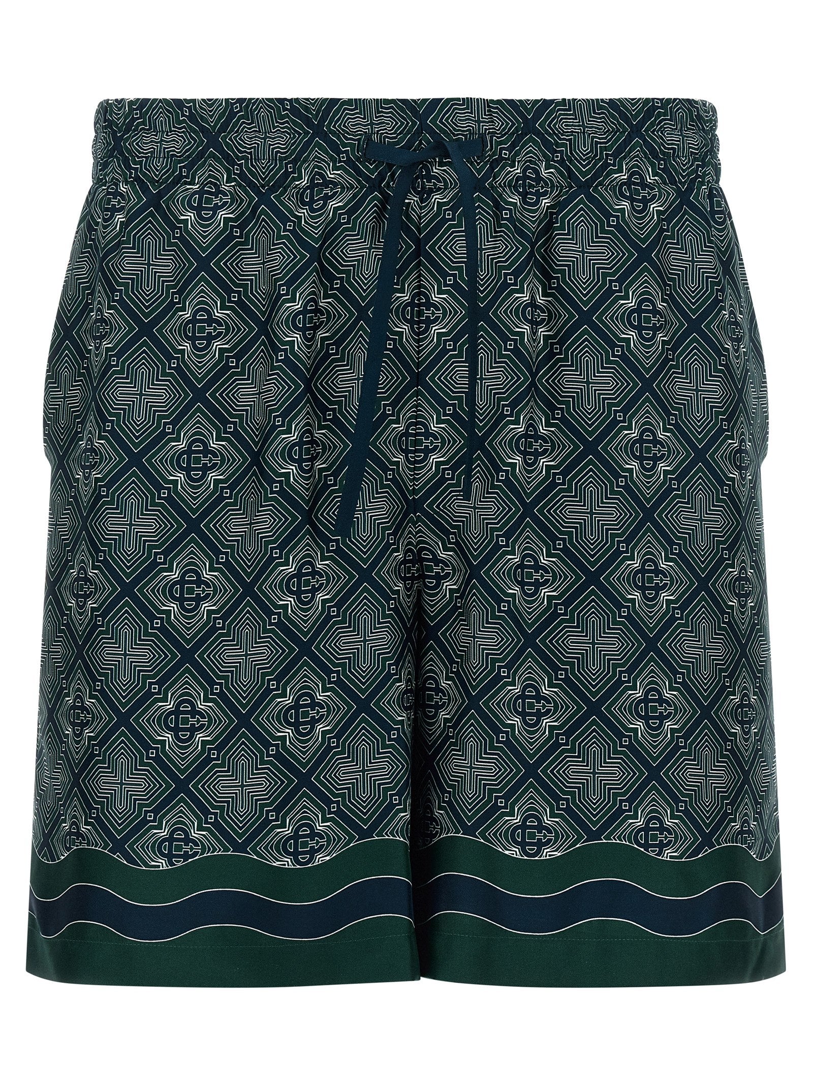 Mehrfarbige Cargo-Shorts aus Seide